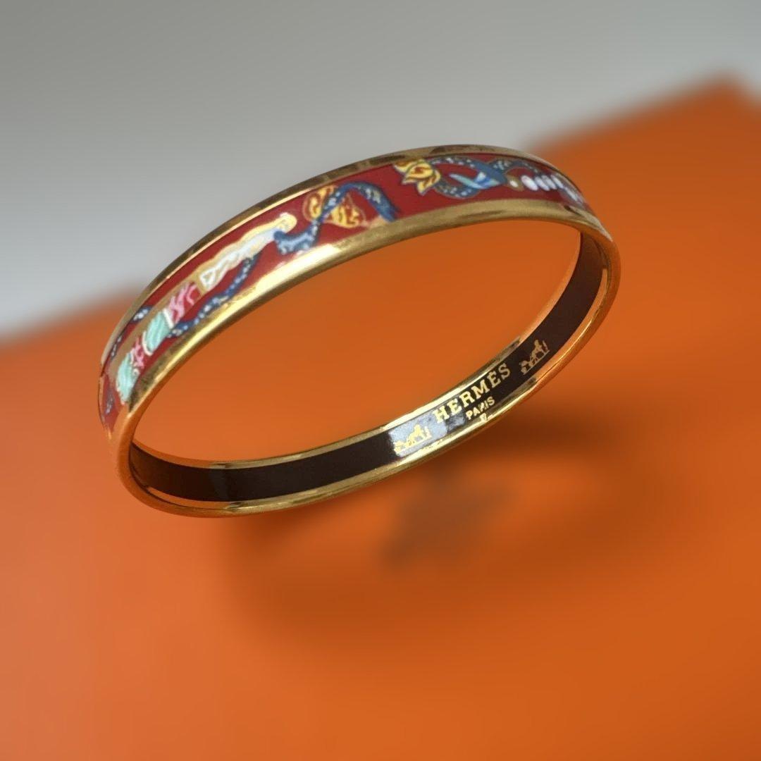 美品　エルメス バングル ブレスレット HERMES 七宝焼　エマイユ