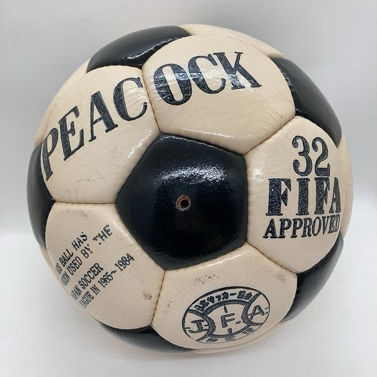 80's 本革手縫い サッカーボール PEACOCK  ヴィンテージ 昭和レトロ