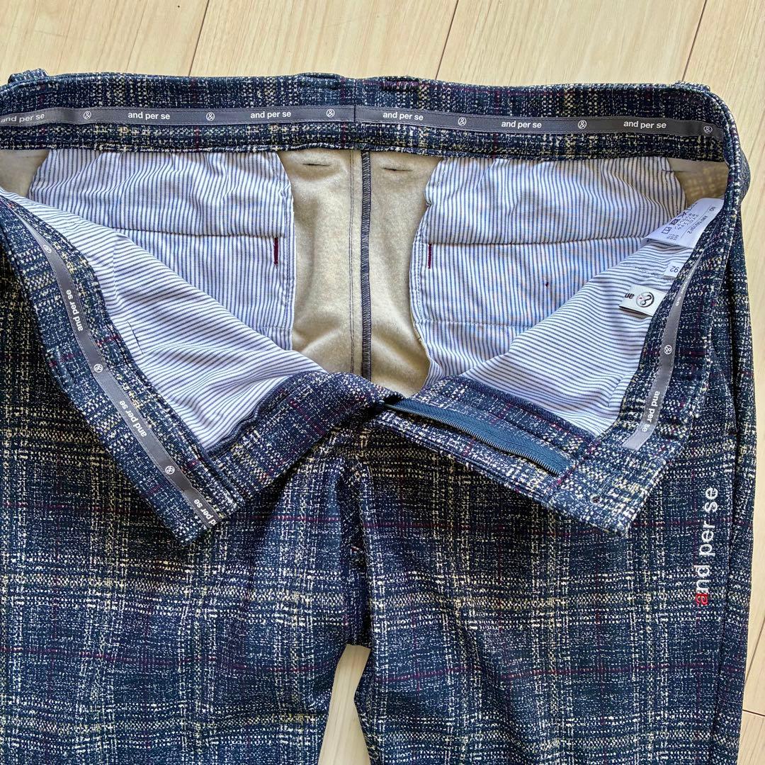 and per se アンパスィ 裏起毛 ストレッチパンツ ゴルフウェア 92