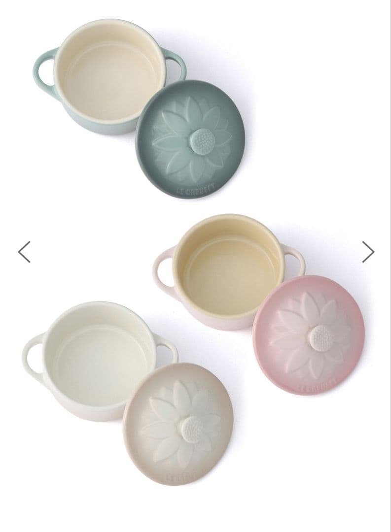 LE CREUSET ル・クルーゼサンフラワーレリーフミニココット3個セット