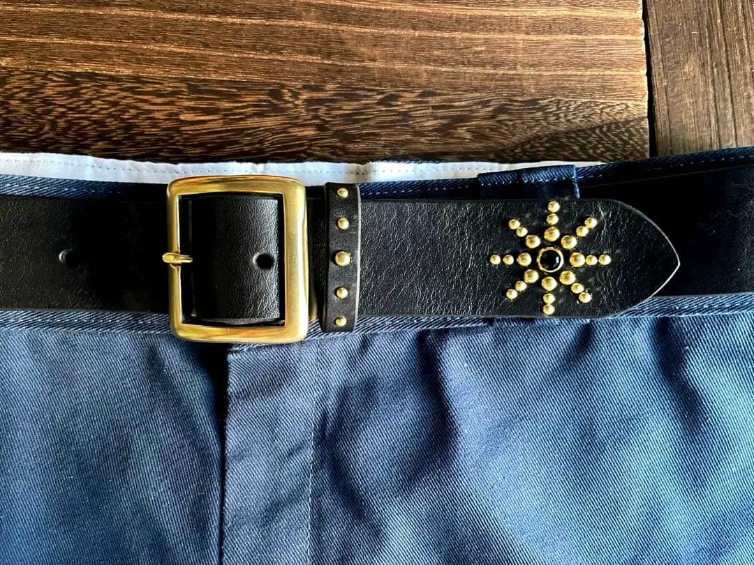 ディッキーズ874専用スタッズギャリソンベルト ミッスーリ真鍮HTC