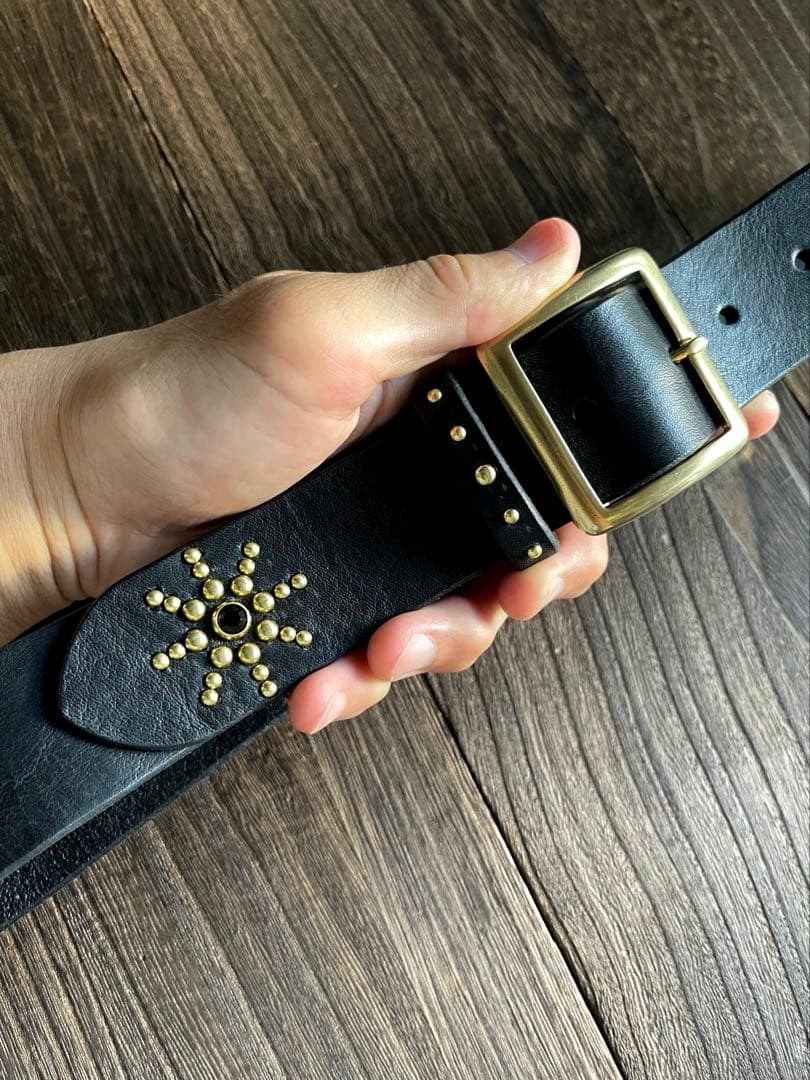 ディッキーズ874専用スタッズギャリソンベルト ミッスーリ真鍮HTC