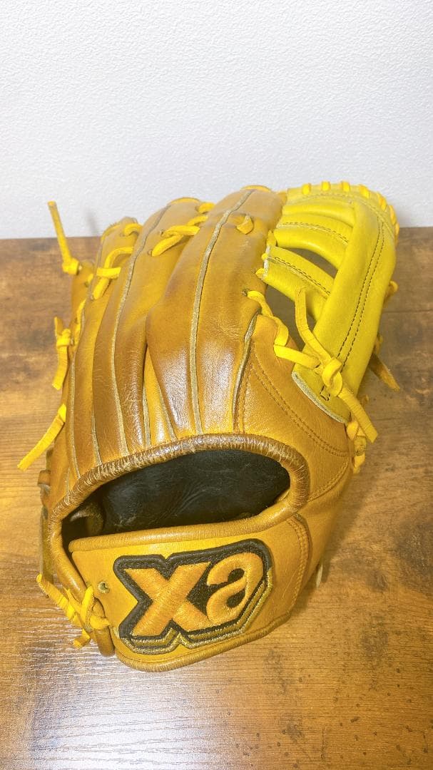 【送料無料】ザナックス 軟式用グローブ 外野手用 草野球 イエロー 一般軟式用