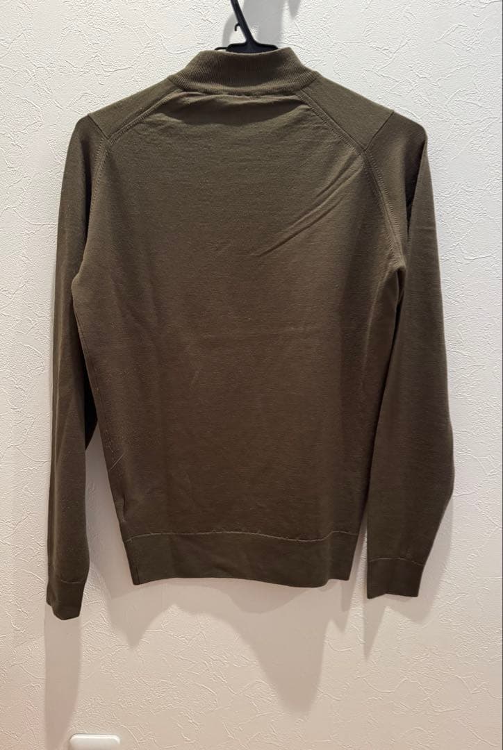 JOHN SMEDLEY モックネックニット Sサイズ オリーブグリーン