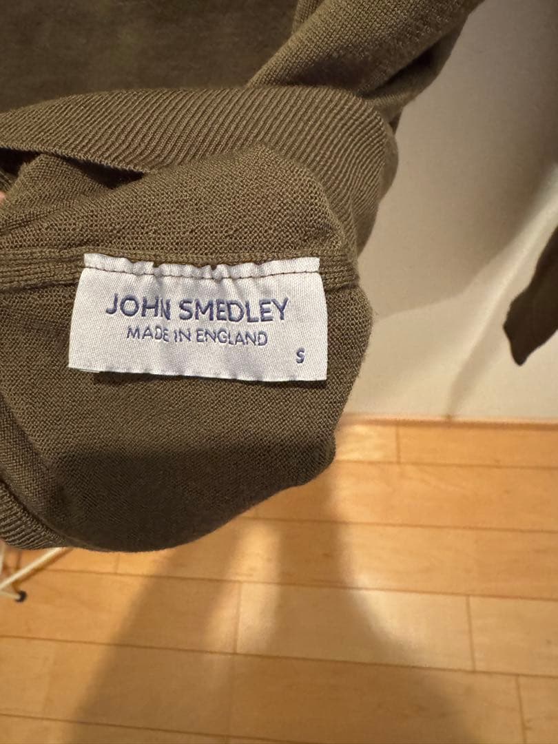 JOHN SMEDLEY モックネックニット Sサイズ オリーブグリーン