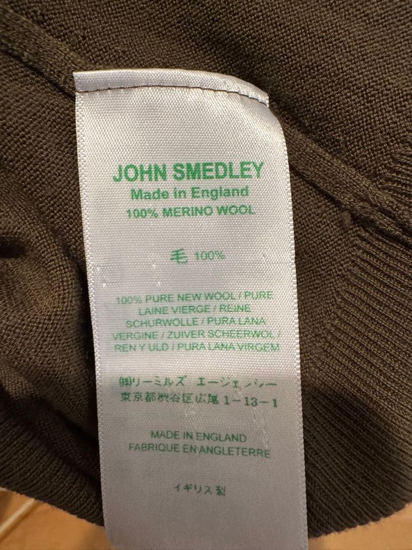 JOHN SMEDLEY モックネックニット Sサイズ オリーブグリーン