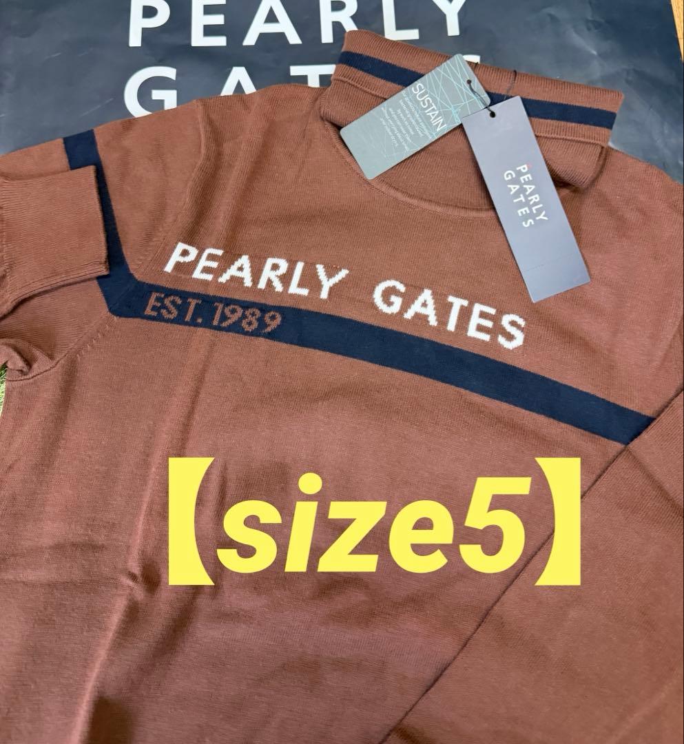 新品正規品【PG/5】パーリーゲイツ ハイネック長袖ニットカットソー