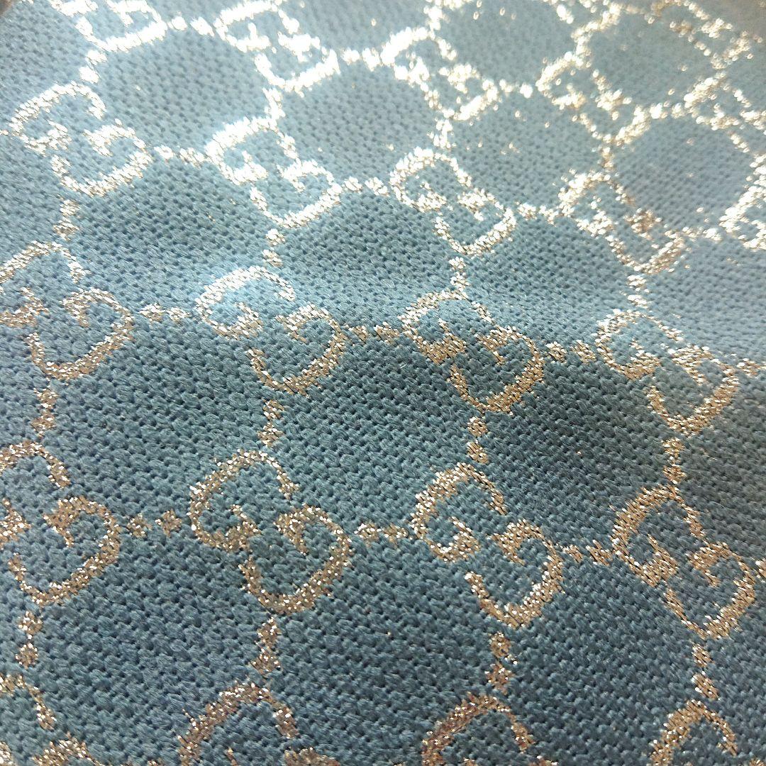 GUCCI グッチ GGパターン ラメベレー帽 青 ブルー Mサイズ 巾着つき