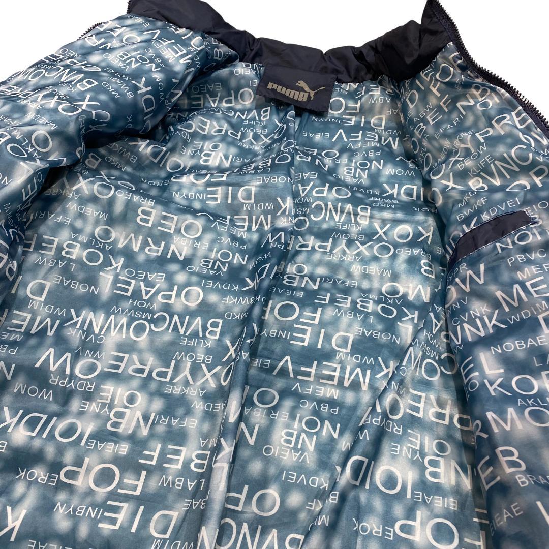 PUMA プーマ 長袖 中綿 ジャケット ブルー ゴルフ メンズ ロゴ柄