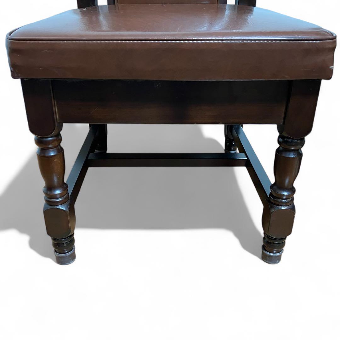 【最終値下げ】アンティーク調 ダイニングチェア ロクロ脚 2脚セット 西洋風　①