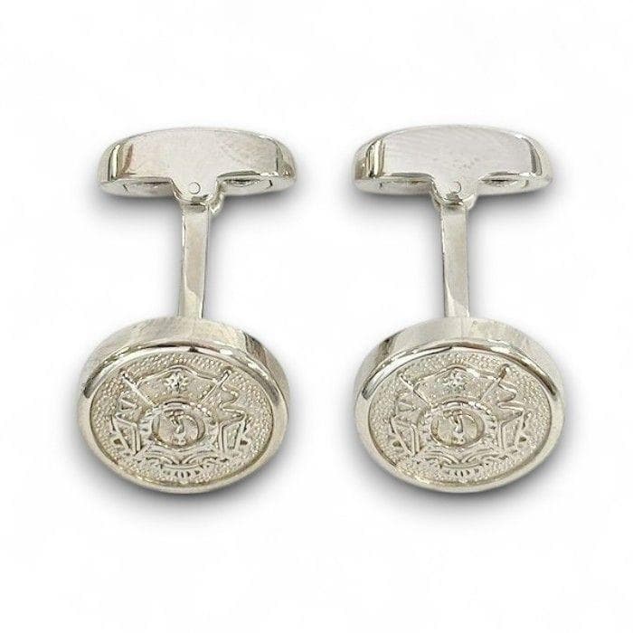 ヘンリープール 英国製 刻印入り カフリンクス カフスボタン スウィヴル式 銀