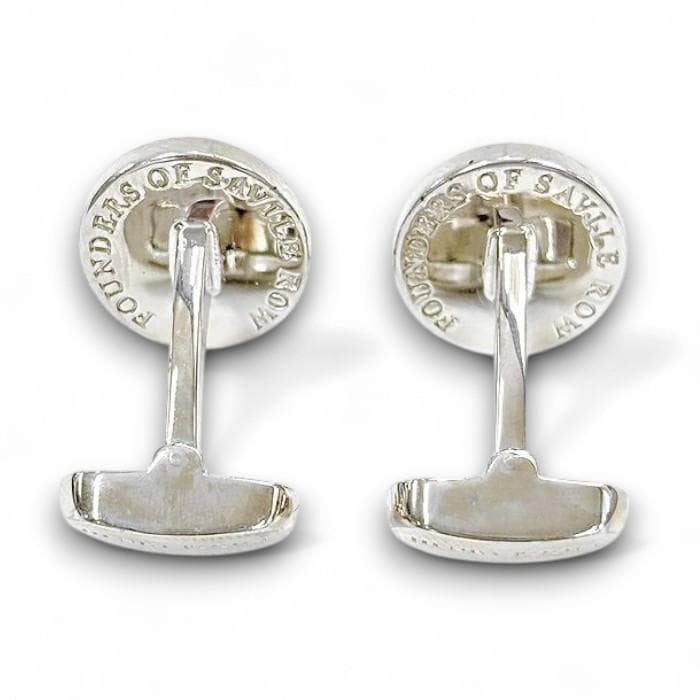 ヘンリープール 英国製 刻印入り カフリンクス カフスボタン スウィヴル式 銀