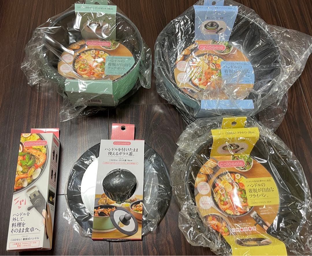 新品】 コロセレ フライパン•ガラス蓋•ハンドル 5点セット - メルカリ