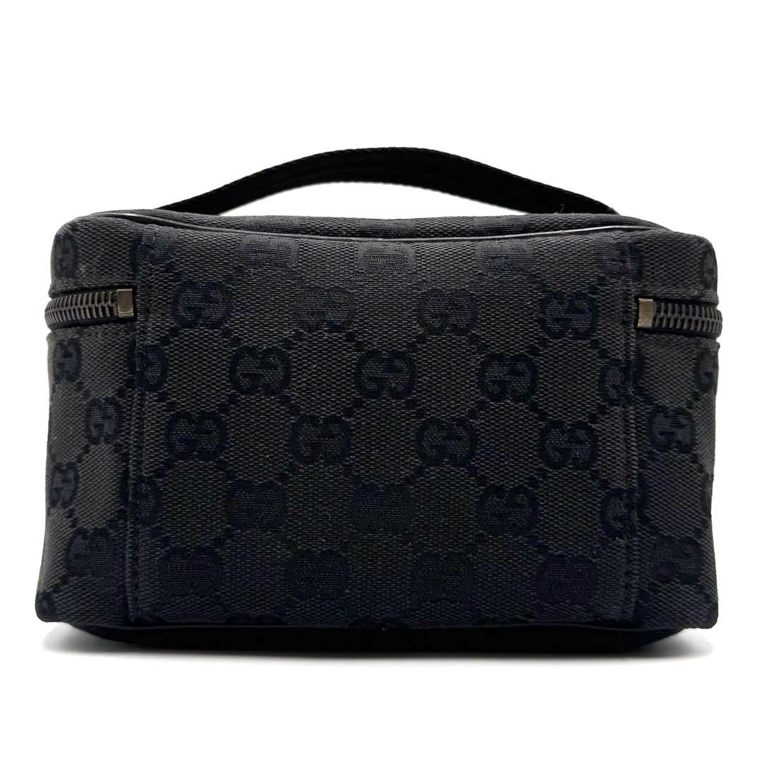 極美品✨ グッチ ハンドバッグ バニティ GGキャンバス トップハンドル 黒