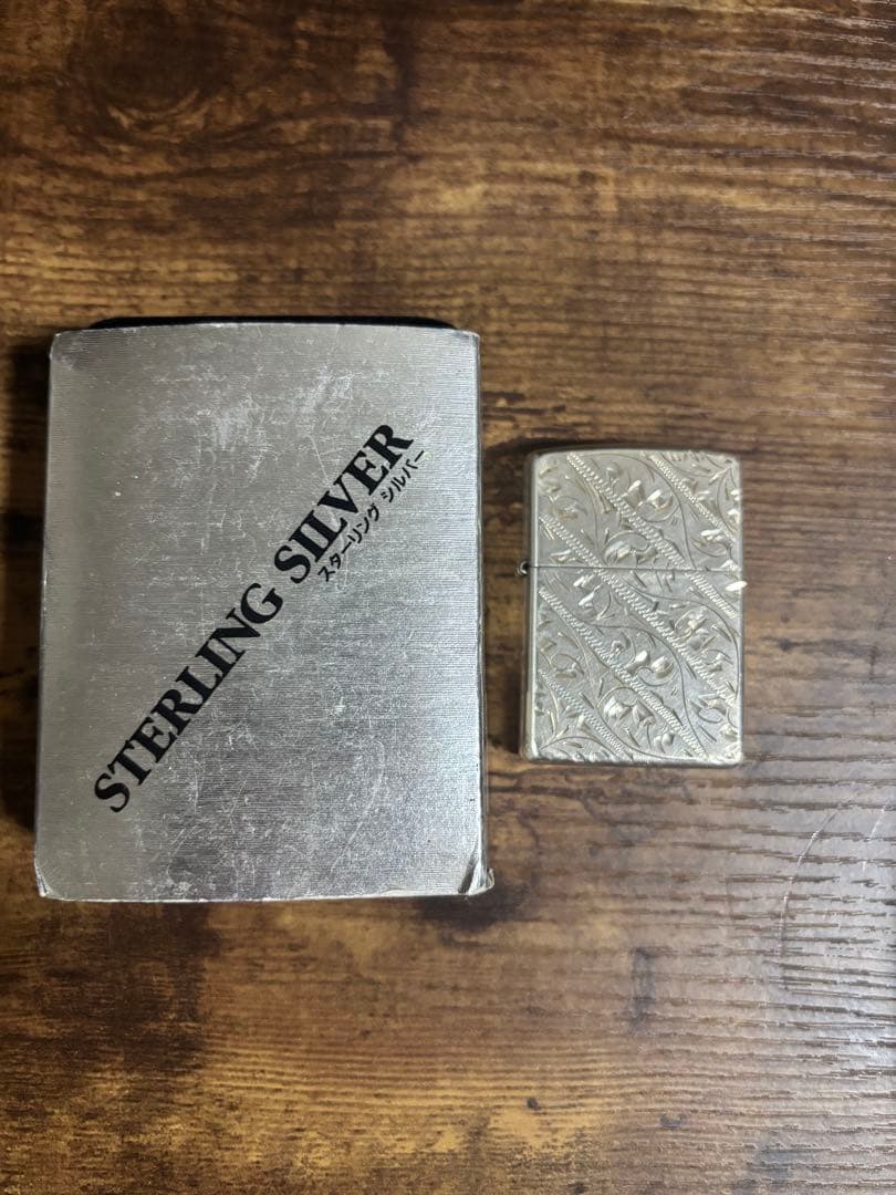 Zippo スターリングシルバー ライター 唐草模様