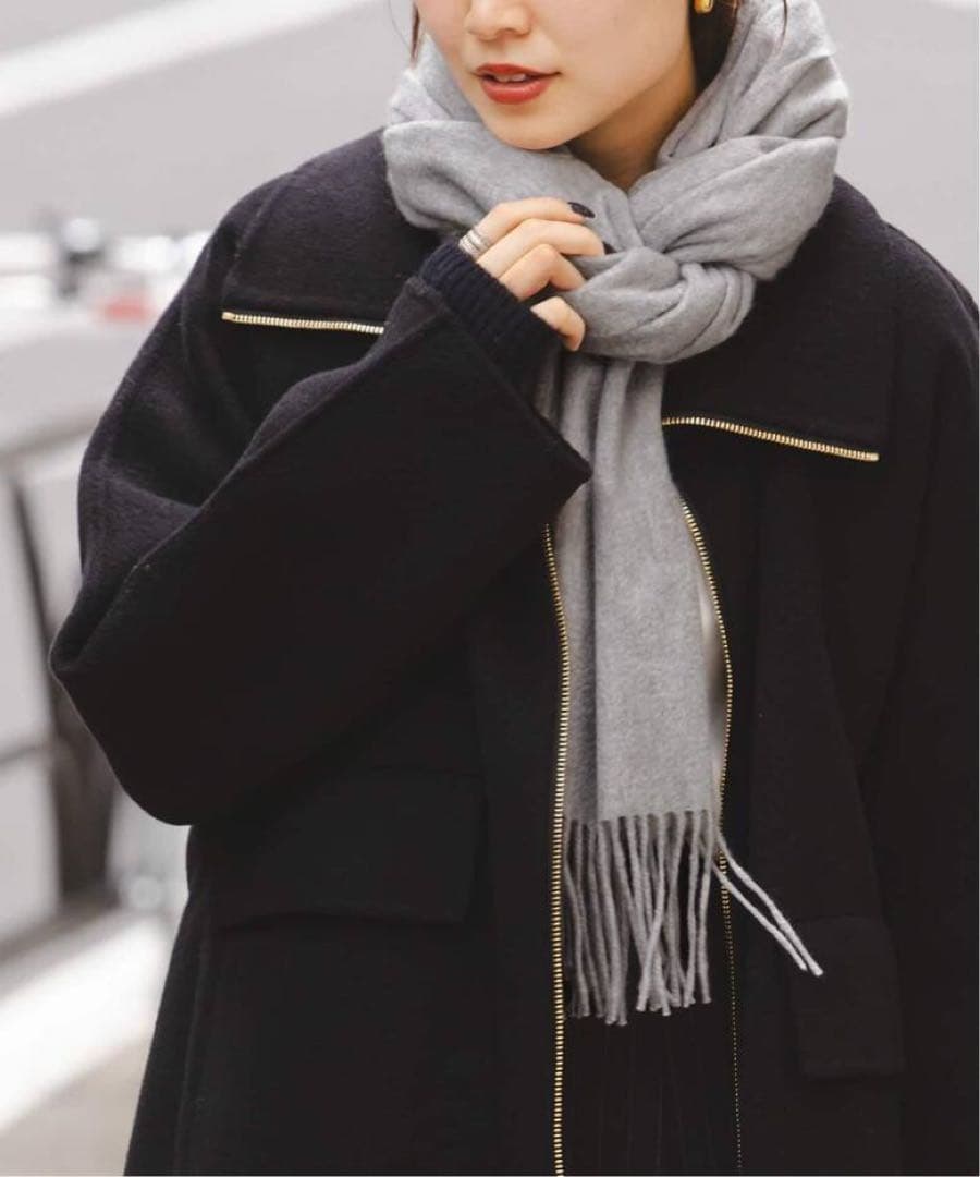 NOBLE オリジナルカシミヤストール グレー