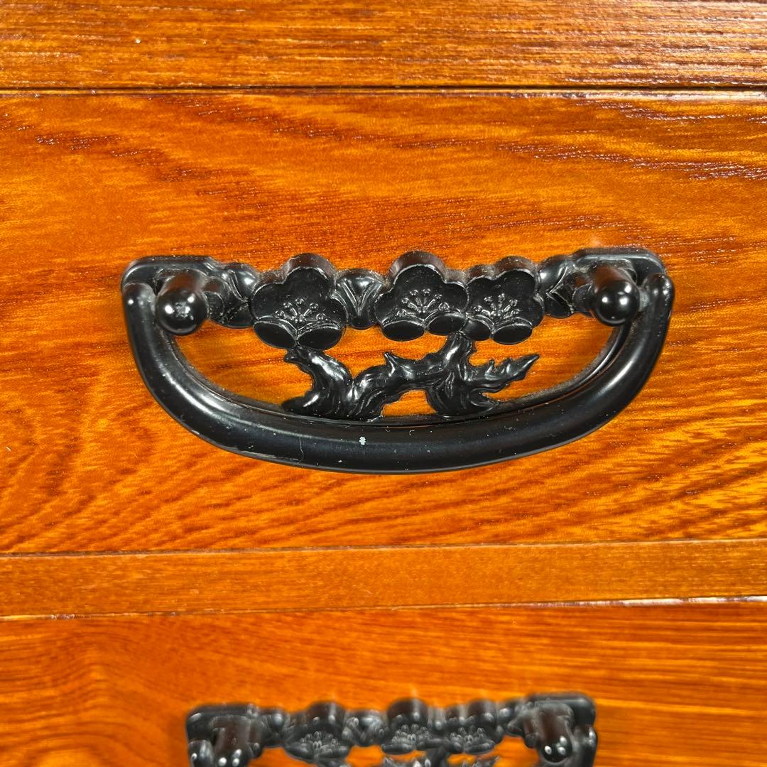 からくり箪笥 小型 ケヤキ調 和モダン 隠し収納 高級感美品希少一点物