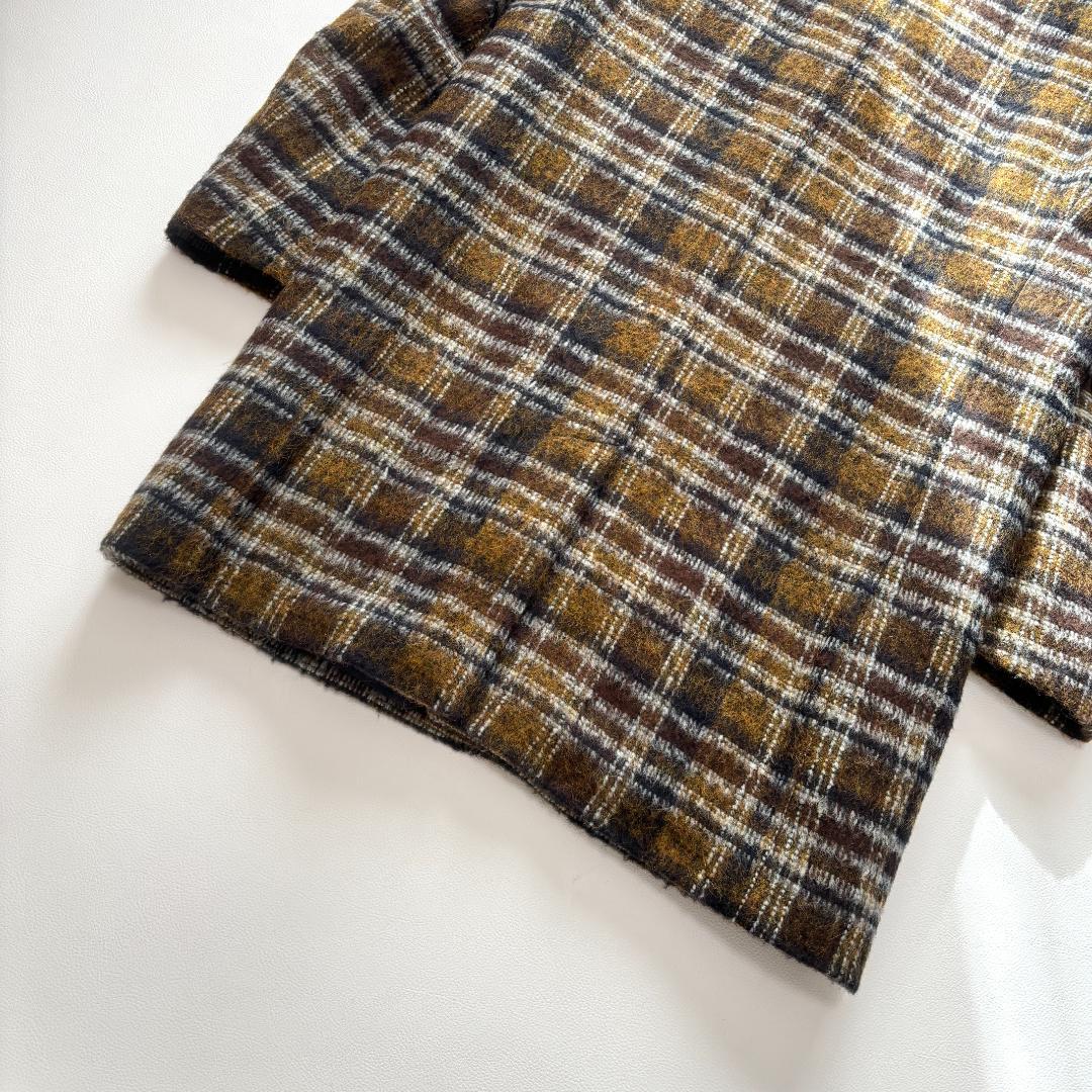 【新品】 ZARA チェスターコート キルティング アルパカ L相当 チェック柄