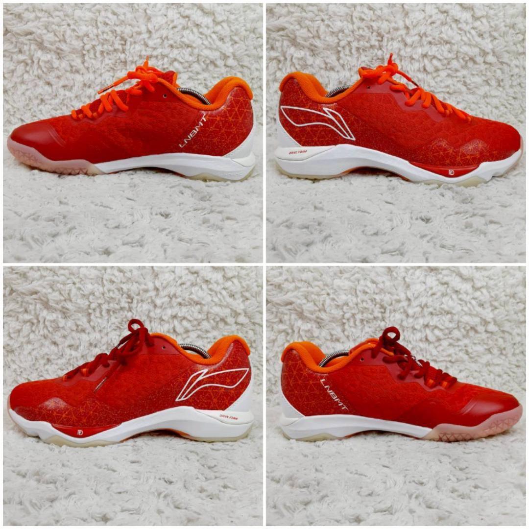 新品未使用27.5㎝◎LI-NING バドミントンシューズ 赤 ZLX2001 - メルカリ