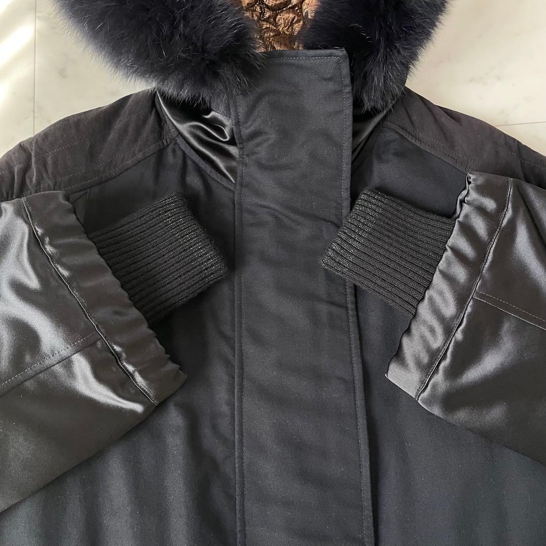 美品✨ツモリチサト アマモールモッズコート フォックスファー ライナー ブラック