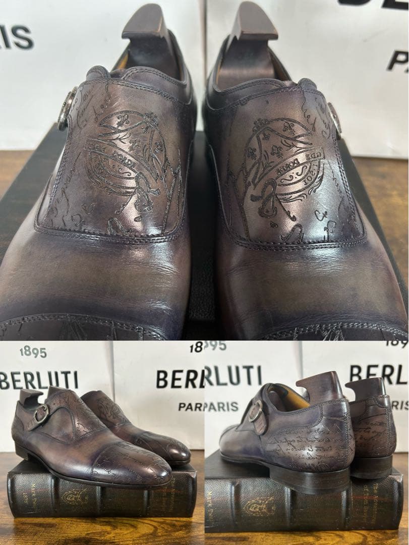 廃盤52万 Berluti シングルモンクストラップ シューズ オルガ期 7.5