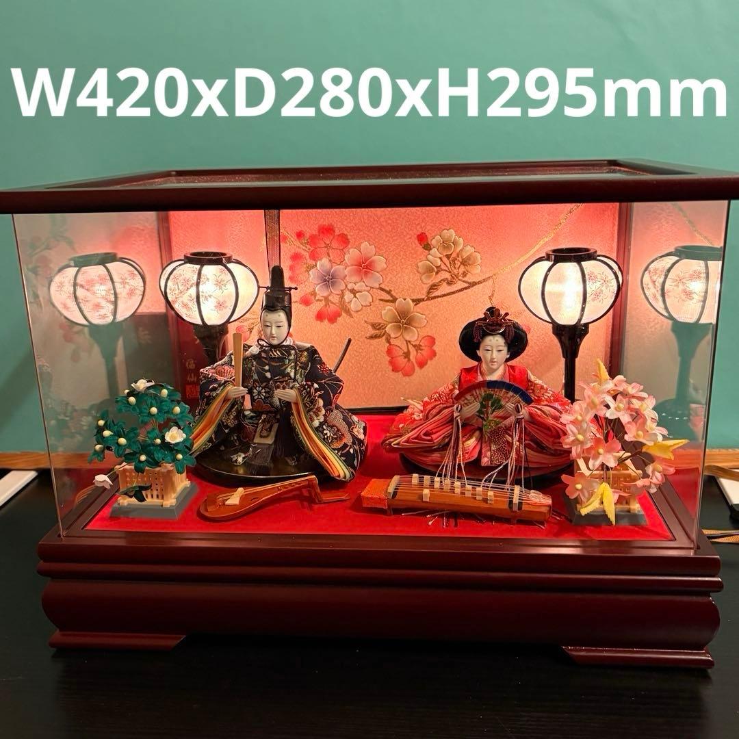 福仙 雛人形セット ケース入り ライト 桜の装飾付き - メルカリ