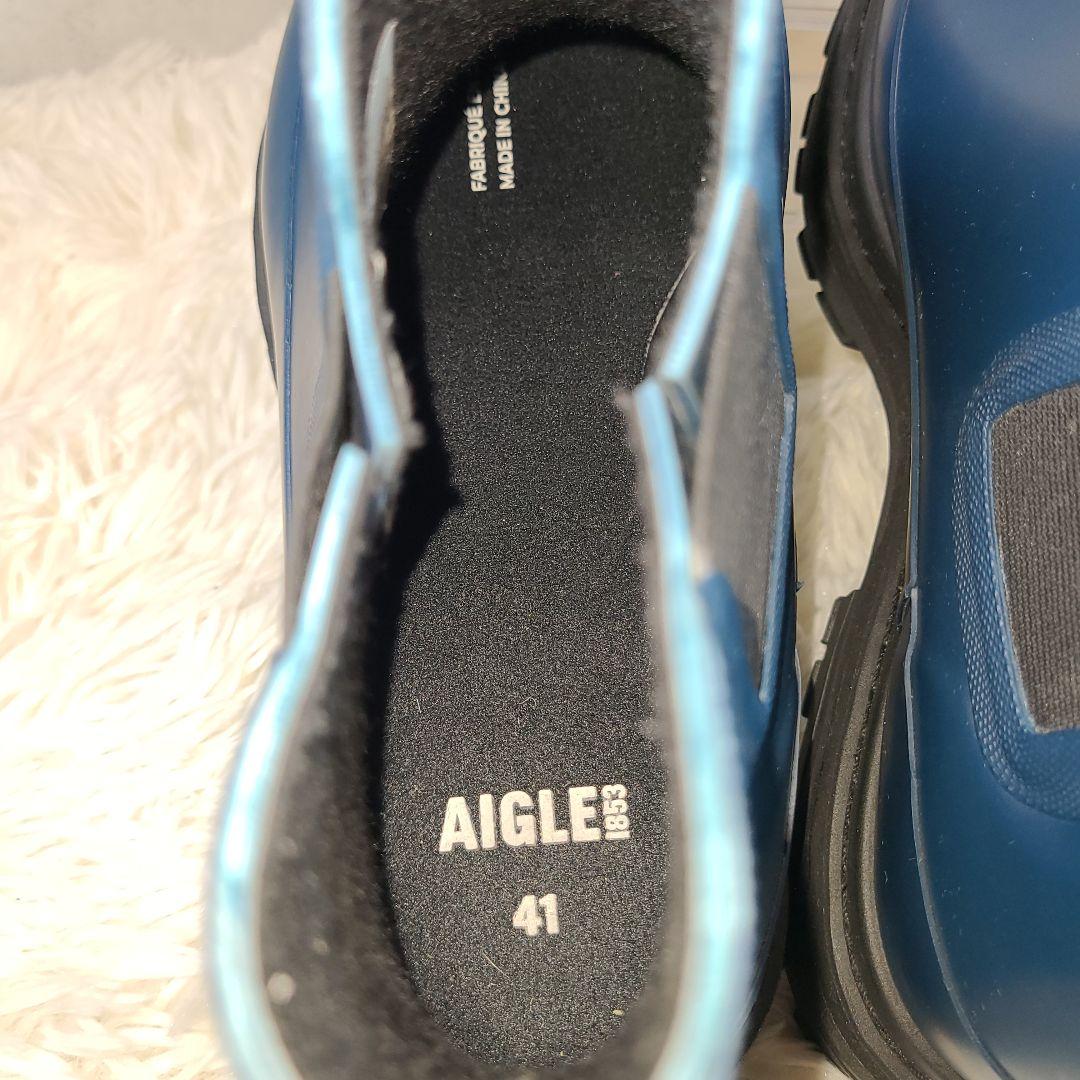 【AIGLE】M2 Storm Blue　サイドゴアレインブーツ　長靴　ネイビー