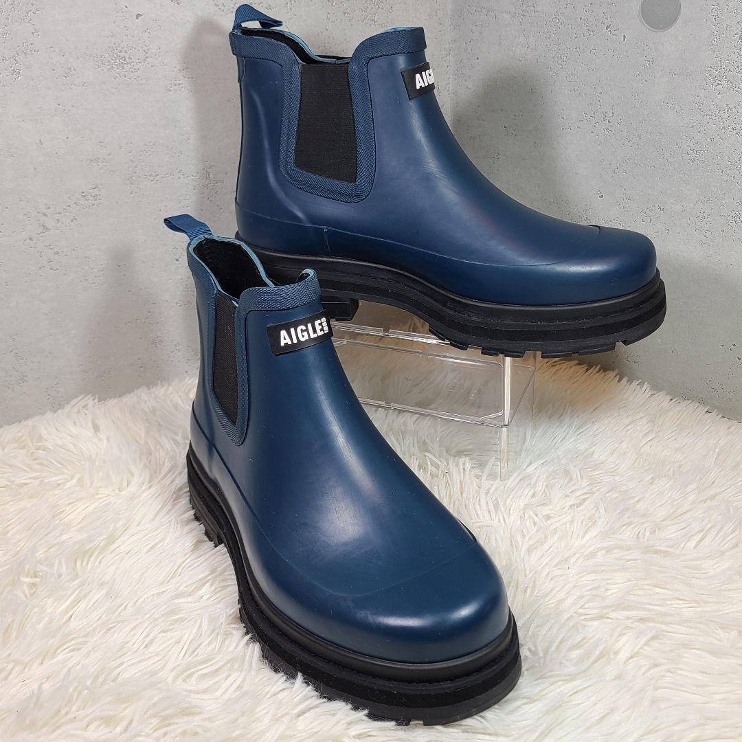 【AIGLE】M2 Storm Blue　サイドゴアレインブーツ　長靴　ネイビー