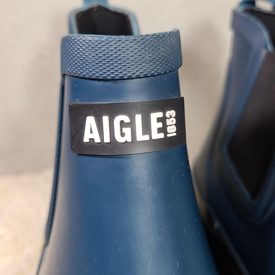 【AIGLE】M2 Storm Blue　サイドゴアレインブーツ　長靴　ネイビー