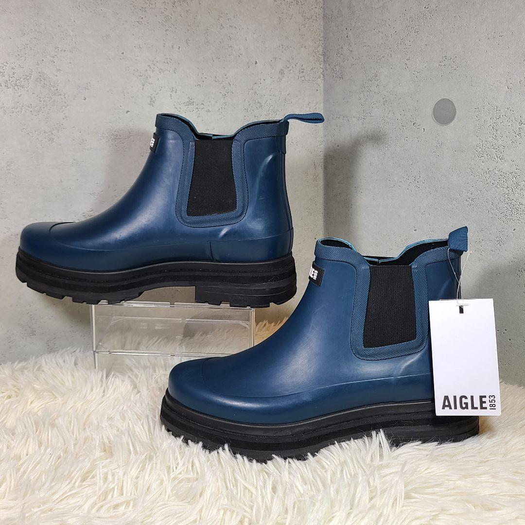 【AIGLE】M2 Storm Blue　サイドゴアレインブーツ　長靴　ネイビー