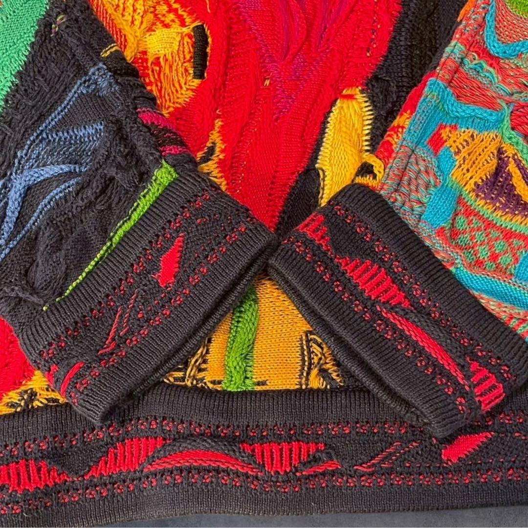 激レア】COOGI 3Dニット 立体編み セーター マルチカラー 赤×オレンジ