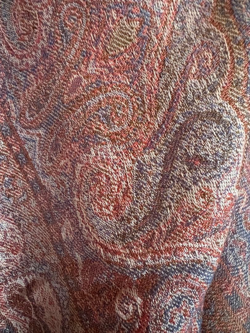 Christian Dior 大判ストール 茶系ペイズリー ヴィンテージ