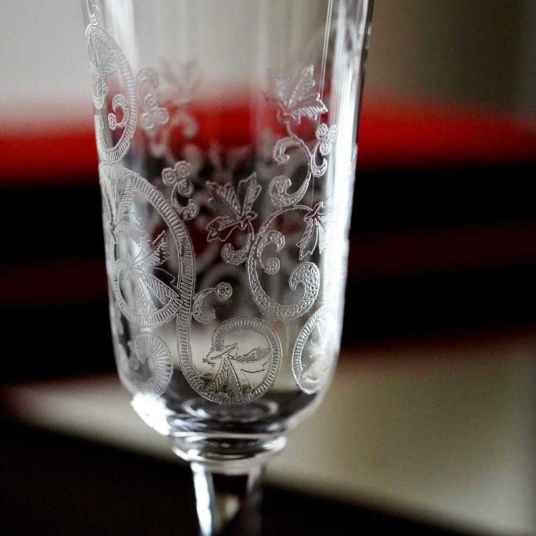 希少☆オールド バカラ ラファイエット☆シャンパンフルート グラス