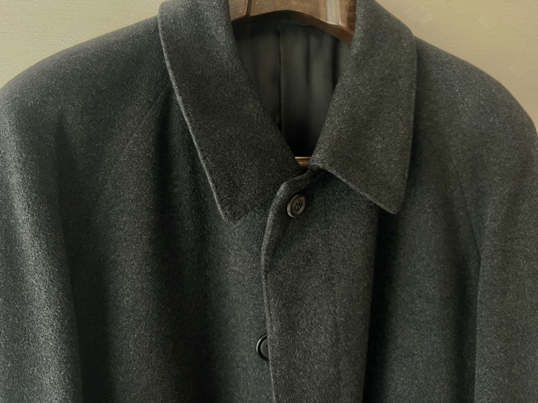 【極上品】イブサンローラン　ステンカラーコート　グレー　カシミヤ　S