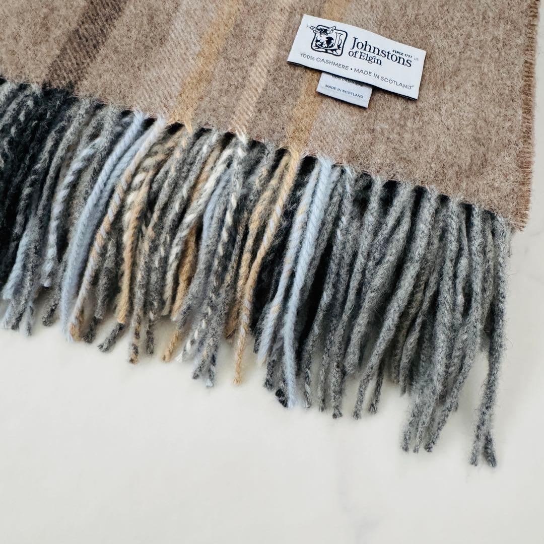 ジョンストンズ カシミヤ100％✨大判ストール ドライブリッジ