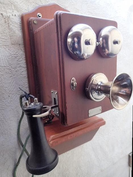 昭和レトロ デルビル磁石式壁掛電話機　ベル（電鈴）鳴ます　アンテーク・インテリア