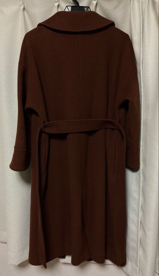 ミラオーウェン　ガウンコート　ピュアウール100% フリーサイズ　ブラウン