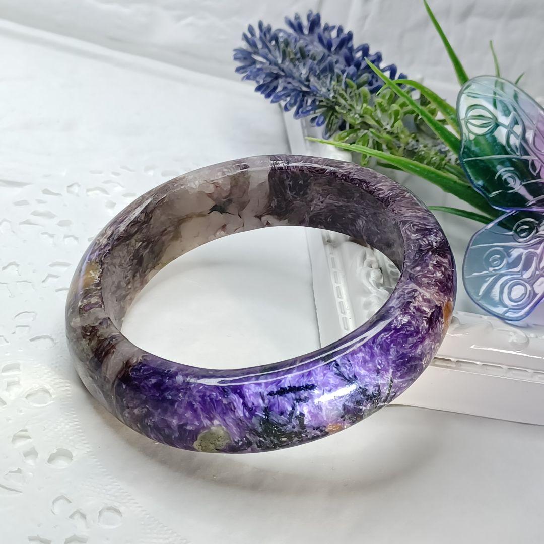 【うーる】極上チャロアイト＊バングル型＊　天然石ブレスレット