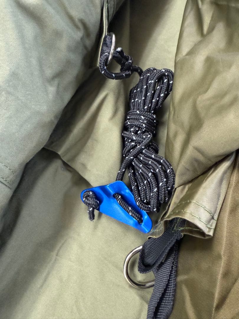 tomount ワンポールテント TC アーミーグリーン、グランドシート付き