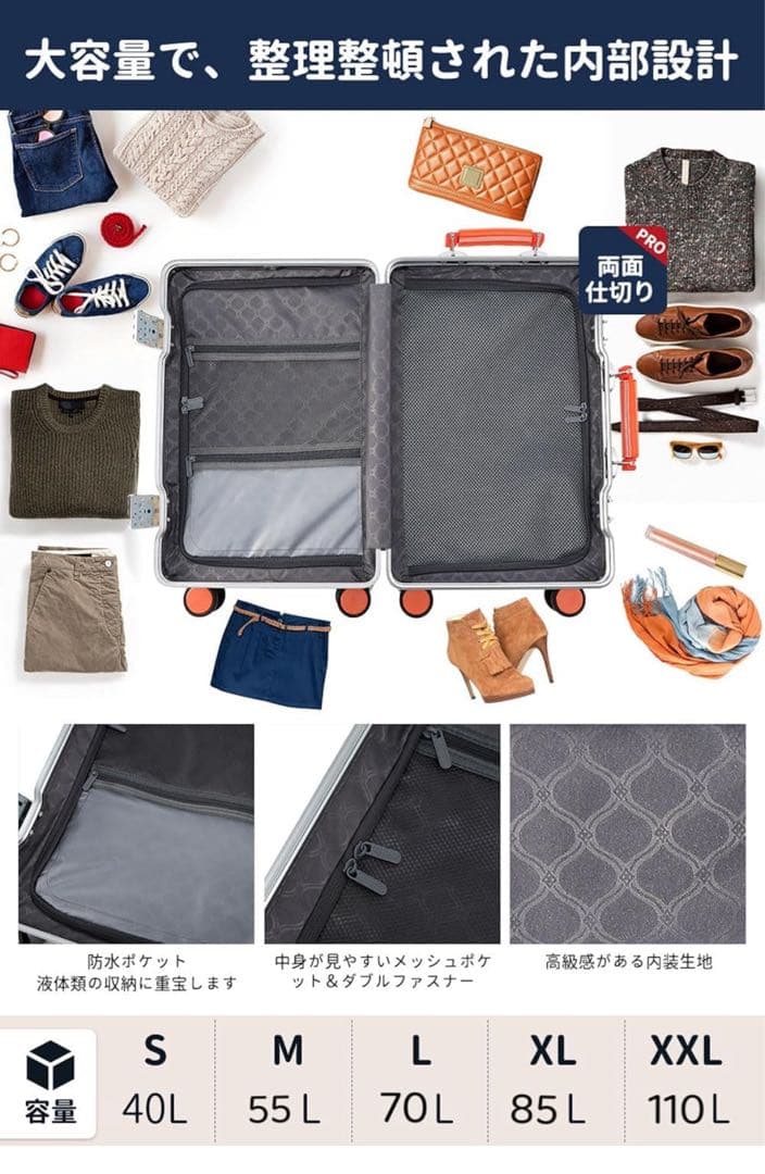 Yuweijie スーツケース　大容量　110L