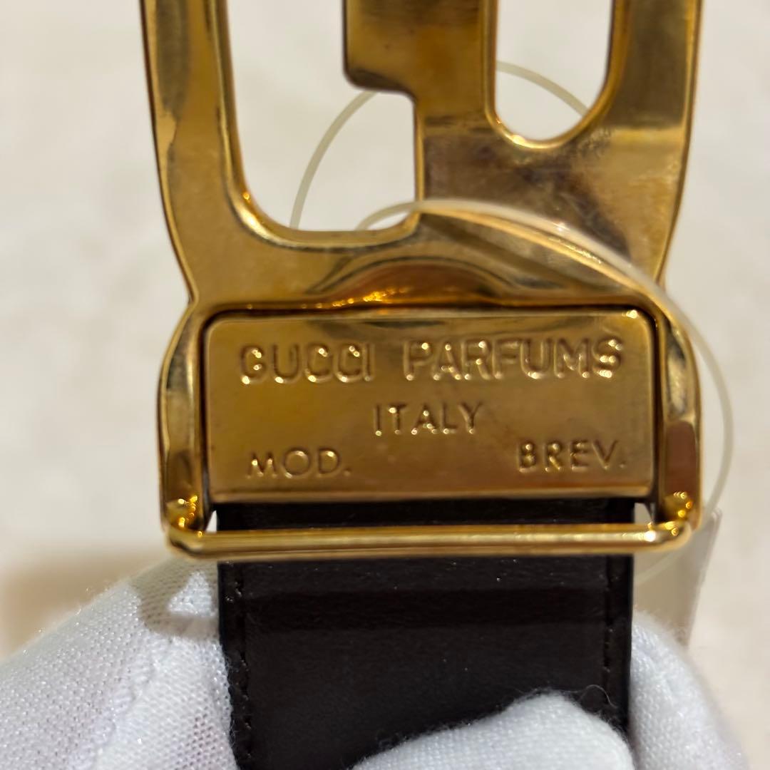 ［未使用級］GUCCIグッチレザーベルト ヴィンテージ GG ゴールド　金具