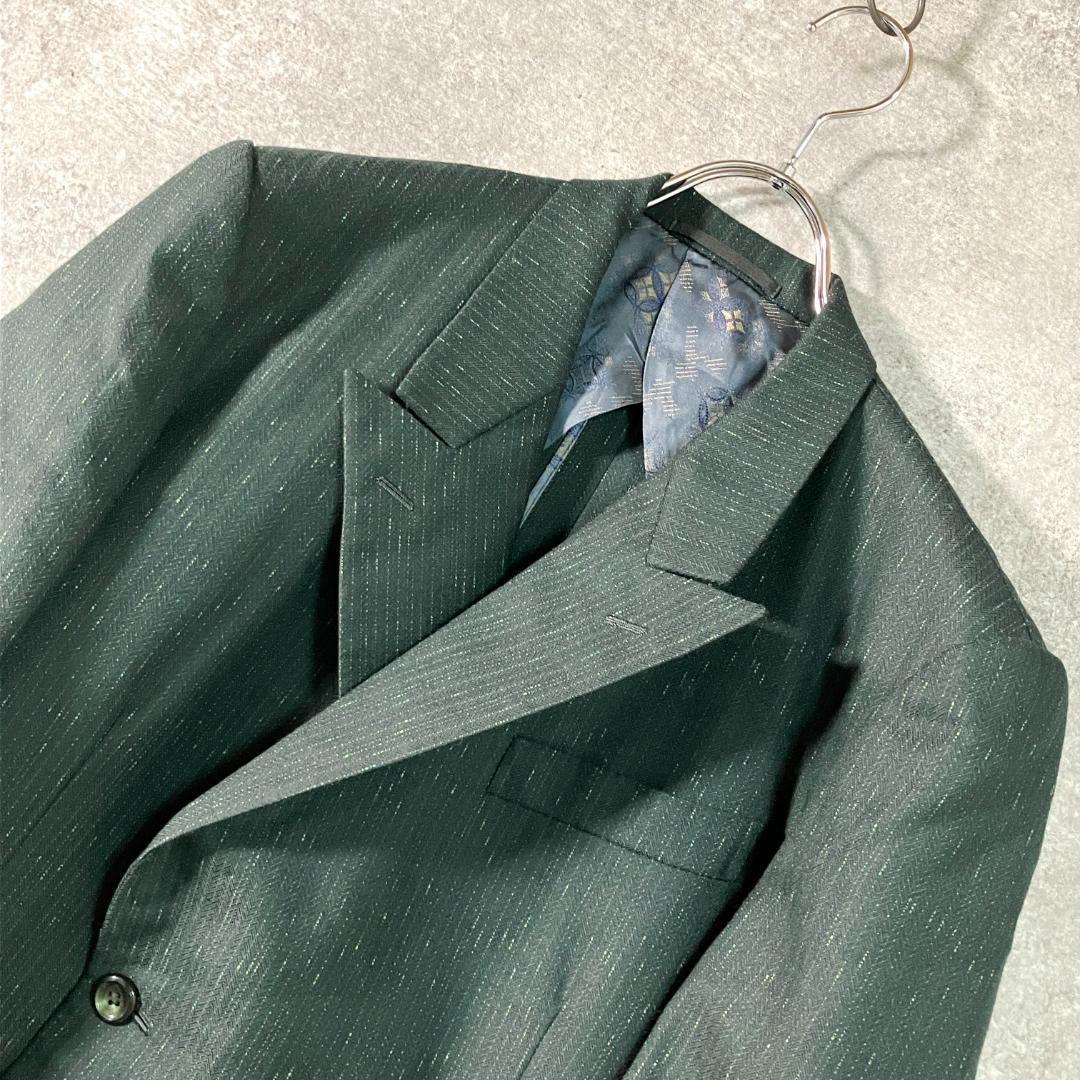 70-80s テイラーメイド　セットアップ　ダブル　スラックス　グリーン