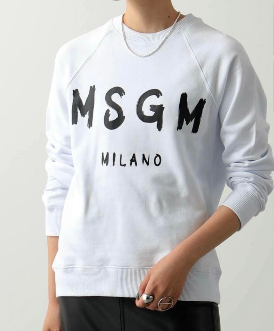 販売 中ファッション - MSGM スウェットトレーナー ホワイト Mサイズ