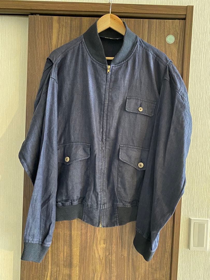 90s 香港製ラルフローレン リネン バルスター ボンバー ジャケット