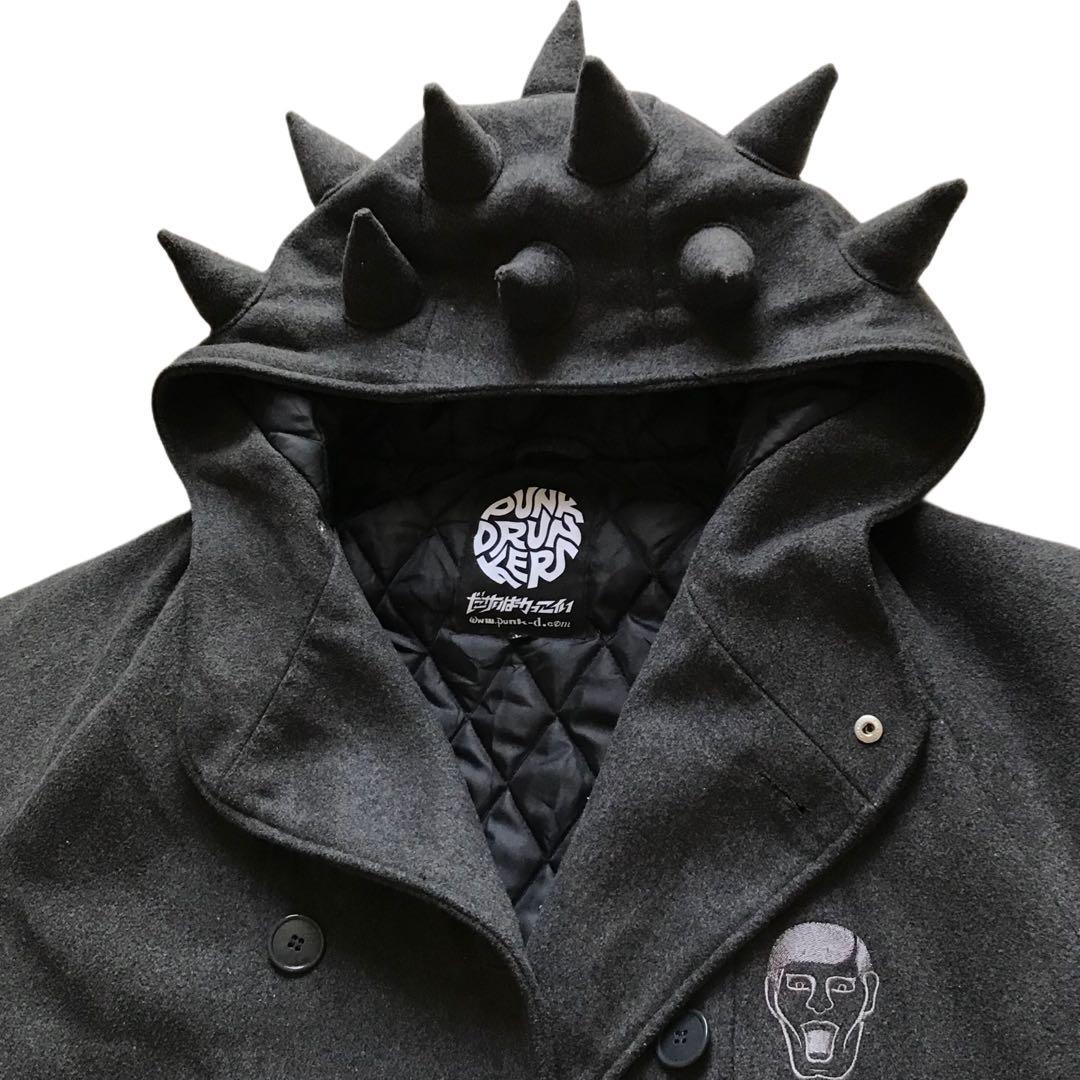【希少】 棘！棘！棘！！ PUNK DRUNKERS トゲトゲダッフルコート