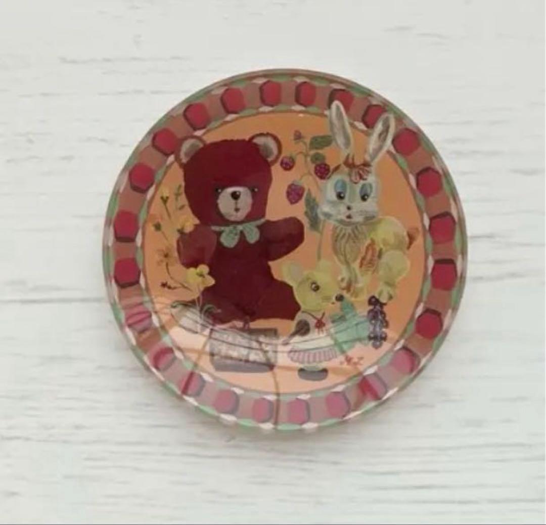 新品 ナタリーレテ 10cm ガラス プレート くま クマ 熊 うさぎ ウサギ