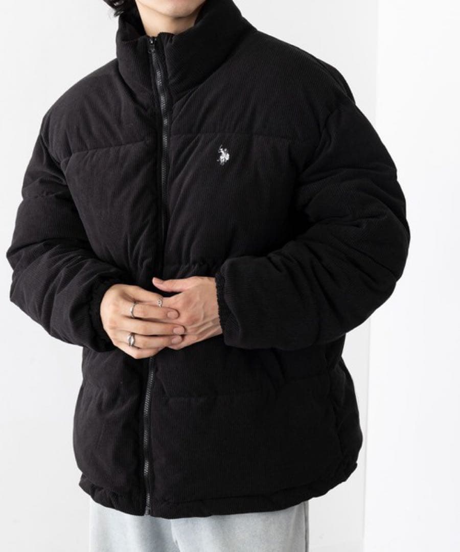 【新品】U.S.POLO ASSN. ダウンジャケット コーデュロイ 黒 M