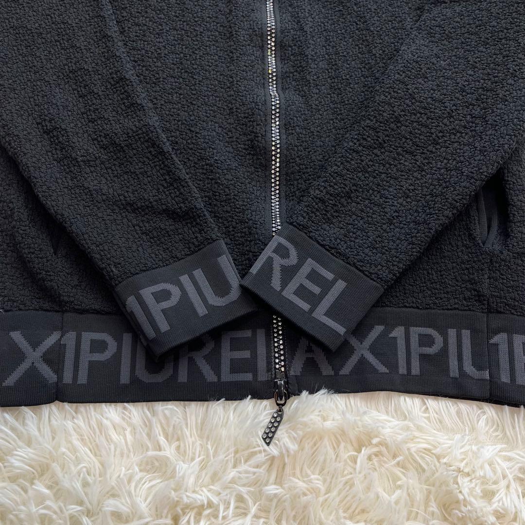 1piu1uguale3 フルジップパーカーセットアップwジップ 装飾　y2k