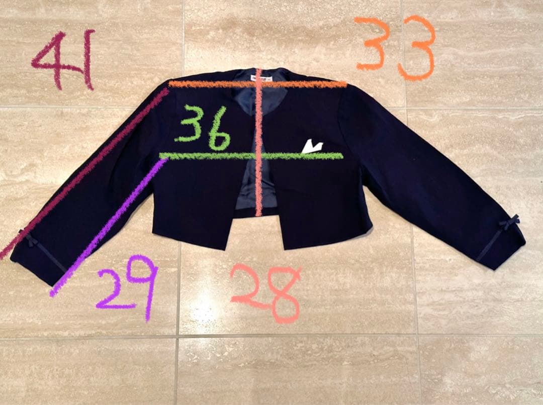 超美品familiarネイビーワンピース＆ボレロ 120 お受験　卒園式　入学式