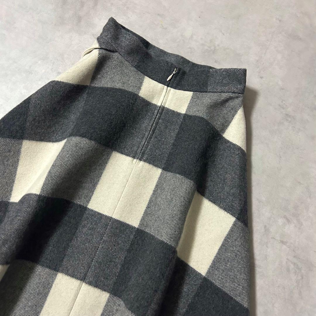 美品✨シートーキョー Elisa チェック柄ウールスカート Aライン マキシ丈
